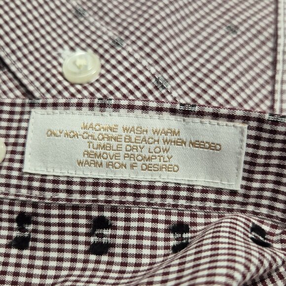 Roundtree & Yorke Gold Label Men's Shirt Size XLT Short SButton Up Burgundy (54) - Picture 8 of 10